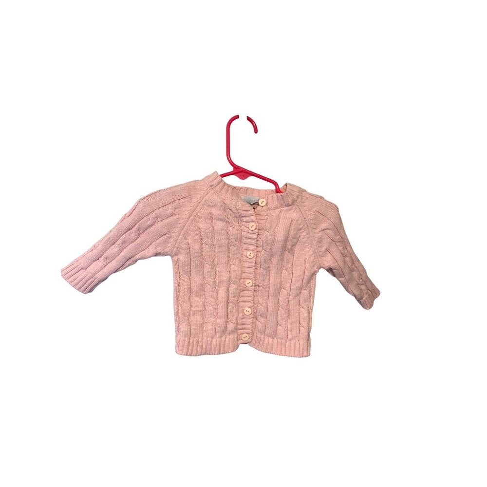 Vintage Dove Girls Infant Baby Size 3 6 months Pink Button Up Cardigan Sweater C